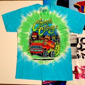 Cheech & Chong Tie Dye Liquid Blue T-Shirt